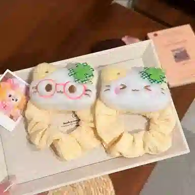 水中玉 卡通大肠发圈时尚扎头发发绳甜美可爱丸子头不伤发发饰 布艺 头绳 女款