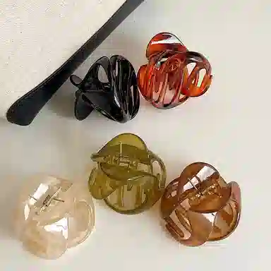 水中玉 不规则小号抓夹网红发卡后脑勺鲨鱼夹简约气质夹子头饰 亚克力 发夹 女款