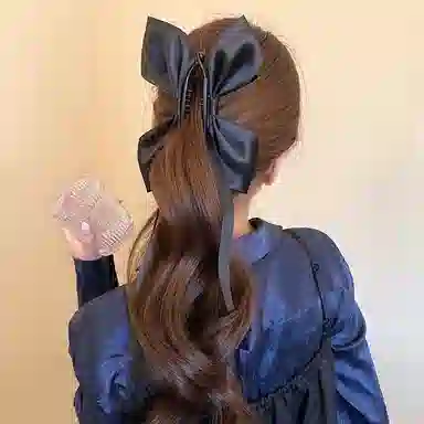 水中玉 芭蕾风缎面蝴蝶结猫耳飘带甜美#好运 亚克力 发夹 女款