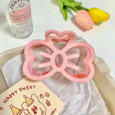 水中玉 甜美可爱镂空蝴蝶结发卡在逃公主抓夹高级感夹子鲨鱼夹 发夹 女款