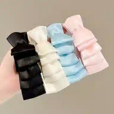 水中玉 法式缎面蝴蝶结头发抓夹后脑勺马尾夹高级感香蕉夹竖夹发卡头饰#好运 亚克力 发夹 女款