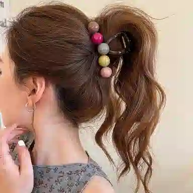 水中玉 糖果色爱心抓夹女高级感中号透明鲨鱼夹子发卡后脑勺盘发头饰 发夹 女款