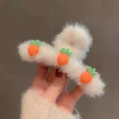 水中玉 毛绒抓夹网红秋冬毛毛发卡后脑勺鲨鱼夹夹子头饰 亚克力 发夹 女款