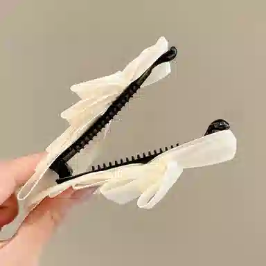 水中玉 法式缎面蝴蝶结头发抓夹后脑勺马尾夹高级感香蕉夹竖夹发卡头饰#好运 亚克力 发夹 女款