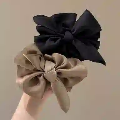 水中玉 气质缎面蝴蝶结抓夹大号鲨鱼夹后脑勺盘发发卡头发头饰夹子 亚克力 发夹 女款