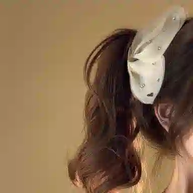 水中玉 蝴蝶网纱抓夹大号鲨鱼夹后脑勺发卡高级感夹子头饰 亚克力 发夹 女款