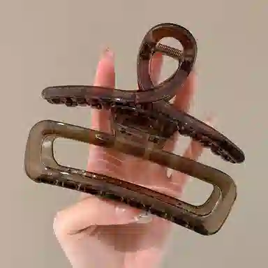 水中玉 简约韩系大号鲨鱼夹高级感气质发卡后脑勺发量多抓夹 亚克力 发夹 女款