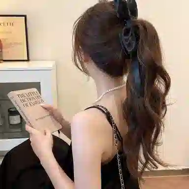 水中玉 芭蕾风缎面蝴蝶结猫耳飘带甜美#好运 亚克力 发夹 女款