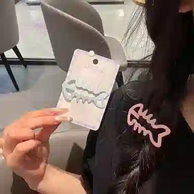 水中玉 韩系风甜酷辣妹鱼骨夹子侧边刘海夹碎发发卡子发饰 合金 发夹 女款