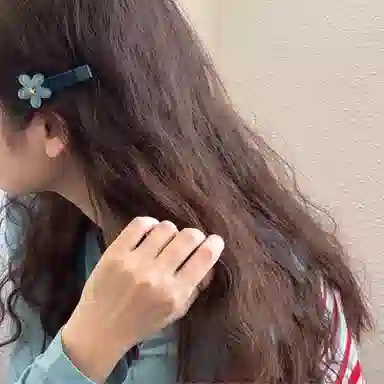 水中玉 蓝色花朵鸭嘴夹小清新侧边夹子发卡高级感前额刘海夹 合金 发夹 女款