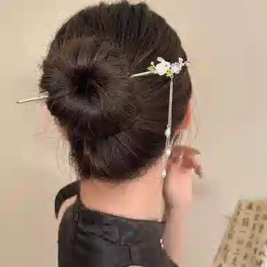 水中玉 古风气质步摇 汉服头饰网红盘发流苏发钗高级感簪子发饰 发簪 女款