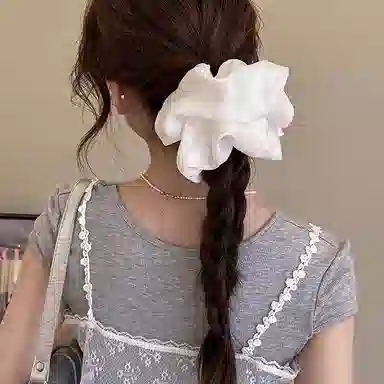 水中玉 黑色大肠发圈高级感头饰扎头发发绳气质百搭发饰 布艺 头绳 女款