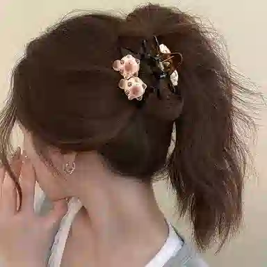 水中玉 可爱猫咪抓夹小号鲨鱼夹后脑勺发卡发量少夹子头饰 亚克力 发夹 女款