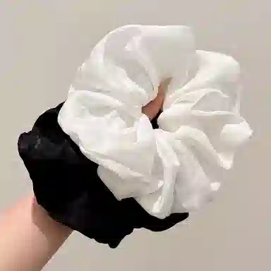 水中玉 黑色大肠发圈高级感头饰扎头发发绳气质百搭发饰 布艺 头绳 女款