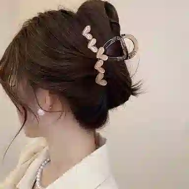 水中玉 清新果冻抓夹大号气质爱心鲨鱼夹发卡高级感后脑勺盘发卡子 发夹 女款