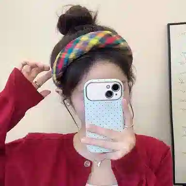 水中玉 彩色格子头箍日常外戴发捆发卡高级感洋气时尚头饰 布艺 发箍 女款