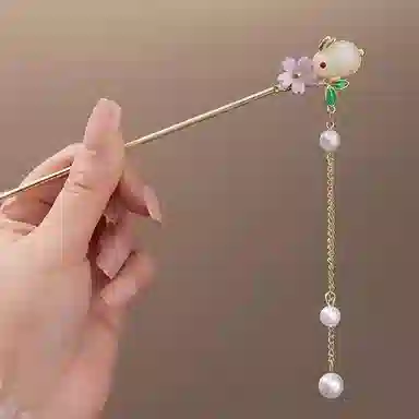 水中玉 新中式古风高级感盘发发髻汉服头饰配饰旗袍发张簪子步摇发饰 发簪 女款