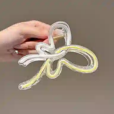 水中玉 果冻渐变蝴蝶抓夹女高级感盘发鲨鱼夹大号发量多发卡头饰 发夹 女款