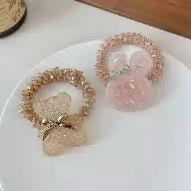 水中玉 水钻扎头发皮筋头饰可爱发绳气质轻奢发圈 亚克力 头绳 女款