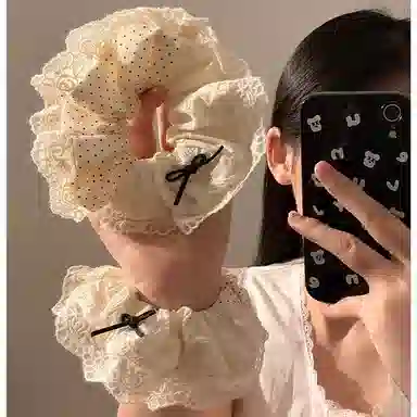 水中玉 蝴蝶结大肠发圈可爱甜美高弹力扎头发绳高级感夏日头饰 皮筋 头绳  女款