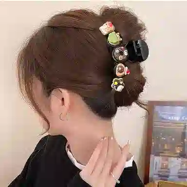 水中玉 小吃货曲奇大号高级感鲨鱼后脑勺盘发 亚克力 发夹 女款