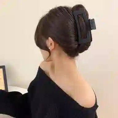 水中玉 黑色大号抓夹鲨鱼夹发卡简约高级感后脑勺夹子头饰发抓 亚克力 发夹 女款