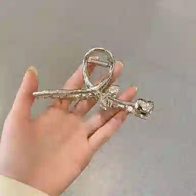 水中玉 复古玫瑰花抓夹大号高级感后脑勺发量多发抓夹子头饰鲨鱼夹 发夹 女款