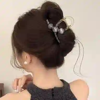 水中玉 优雅气质抓夹中号鲨鱼夹发卡后脑勺盘发高级感发饰 亚克力 发夹 女款