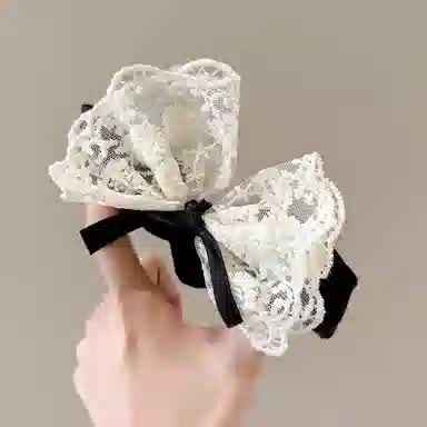 水中玉 蕾丝蝴蝶结大肠发圈扎头发丸子头高马尾发绳少女心头饰  布艺 头绳 女款