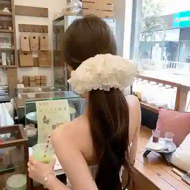 水中玉 法式温柔蝴蝶结大肠发圈超大扎头皮筋发绳头花头饰 布艺 头绳 女款