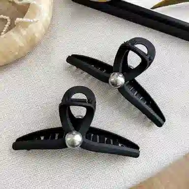 水中玉 高级感黑色抓夹超大号鲨鱼夹后脑勺发量多夹子发卡头饰 亚克力 发夹 女款