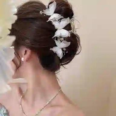 水中玉 蝴蝶抓夹大号高级感甜美夹子后脑勺盘发发卡头饰鲨鱼夹 发夹 女款