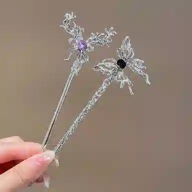 水中玉 高级感蝴蝶 现代金属盘发古风搭配汉服 发簪 女款