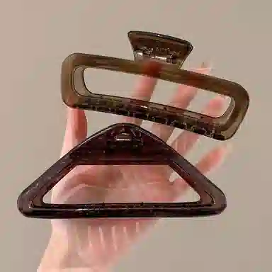 水中玉 简约韩系大号鲨鱼夹高级感气质发卡后脑勺发量多抓夹 亚克力 发夹 女款