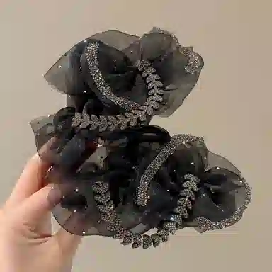 水中玉 高级感麦穗蝴蝶结头发抓夹后脑勺盘发大号鲨鱼夹子发卡头饰#好运 亚克力 发夹 女款