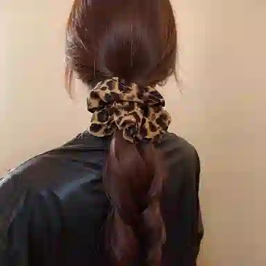 水中玉 豹纹大肠发圈超大皮筋扎头高级感头饰扎马尾高弹力耐用发绳 布艺 头绳 女款