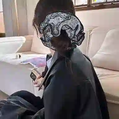 水中玉 蕾丝花边大肠发圈高弹力耐用丸子头低马尾发绳森系慵懒头饰 皮筋 头绳 女款