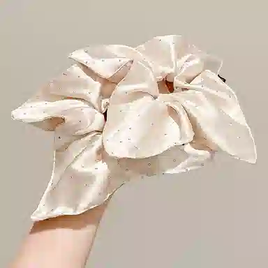 水中玉 米色闪钻满天星方巾大肠发圈气质扎头发低马尾发绳发饰 布艺 头绳 女款