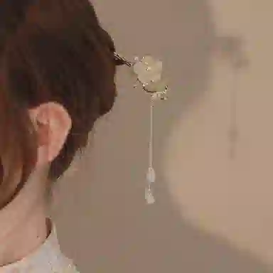 水中玉 铃兰花高级感发钗新中式古风花朵盘汉服马面裙 发簪 女款