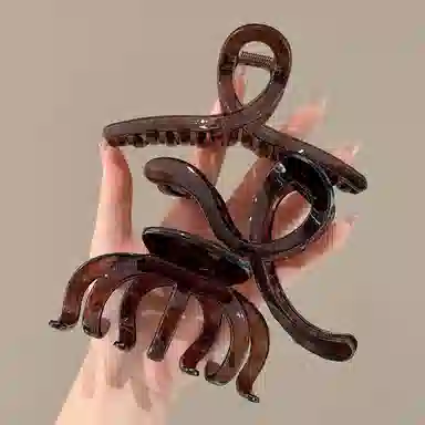 水中玉 简约韩系大号鲨鱼夹高级感气质发卡后脑勺发量多抓夹 亚克力 发夹 女款