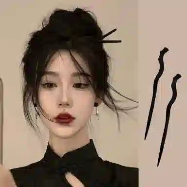 水中玉 天枝  新中式木质簪子 古风盘发步摇配饰 发簪 女款