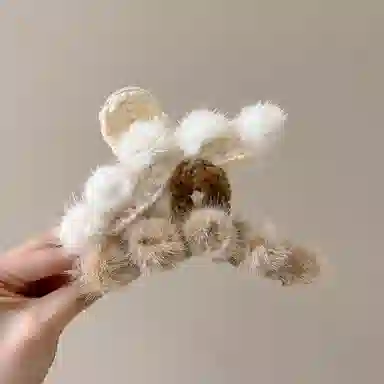 水中玉 秋冬毛绒抓夹大号鲨鱼夹发量多发卡后脑勺夹子头饰 亚克力 发夹 女款