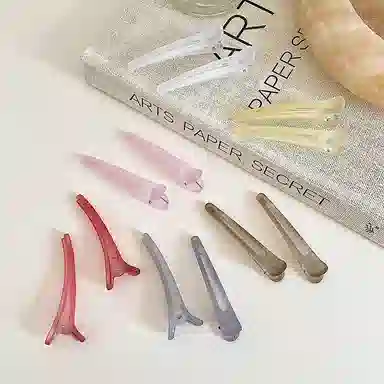 水中玉 简约韩式磨砂蓬松刘海夹前额鸭嘴夹发卡定位夹发饰 亚克力 发夹 女款