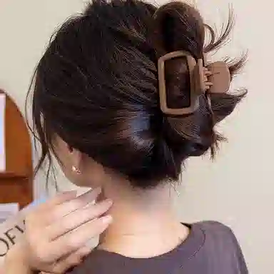 水中玉 磨砂方形小号抓夹后脑勺半扎发鲨鱼夹简约发卡高端夹子头饰 亚克力 发夹 女款