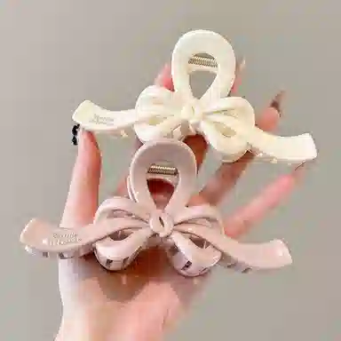 水中玉 大号蝴蝶结抓夹高级感后脑勺盘发鲨鱼夹发卡头饰 亚克力 发夹 女款