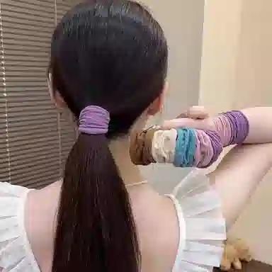 水中玉 无缝超宽面膜肌发圈高弹力扎头发橡皮筋高马尾头圈发绳 布艺 头绳 女款