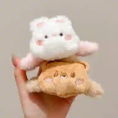 水中玉 可爱小熊毛绒抓夹盘发发卡后脑勺鲨鱼夹夹子头饰 亚克力 发夹 女款