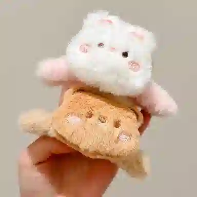 水中玉 可爱小熊毛绒抓夹盘发发卡后脑勺鲨鱼夹夹子头饰 亚克力 发夹 女款