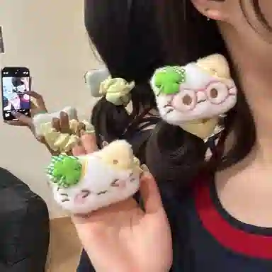 水中玉 卡通大肠发圈时尚扎头发发绳甜美可爱丸子头不伤发发饰 布艺 头绳 女款