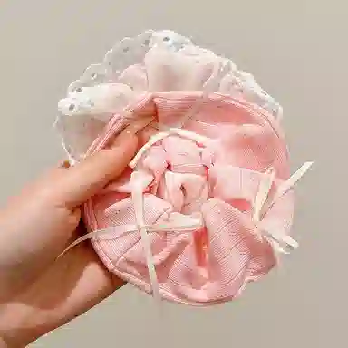 水中玉 粉色系蝴蝶结大肠发圈高级感不伤发发饰慵懒风扎头发绳头饰 皮筋 头绳 女款